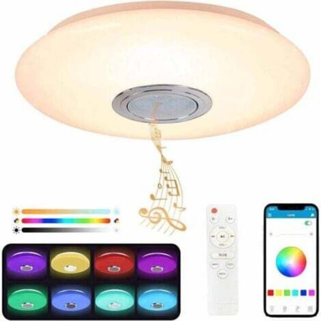 [niemals Verwendet] 36-w-led-deckenleuchte Mit Bluetooth-lautsprecher, Farbwechsel, Fernbedienung Und App-steuerung, 3600 Lm, 3000–6500 K, Ip44, Für Schlafzimmer, Wohnzimmer Und Badezimmer