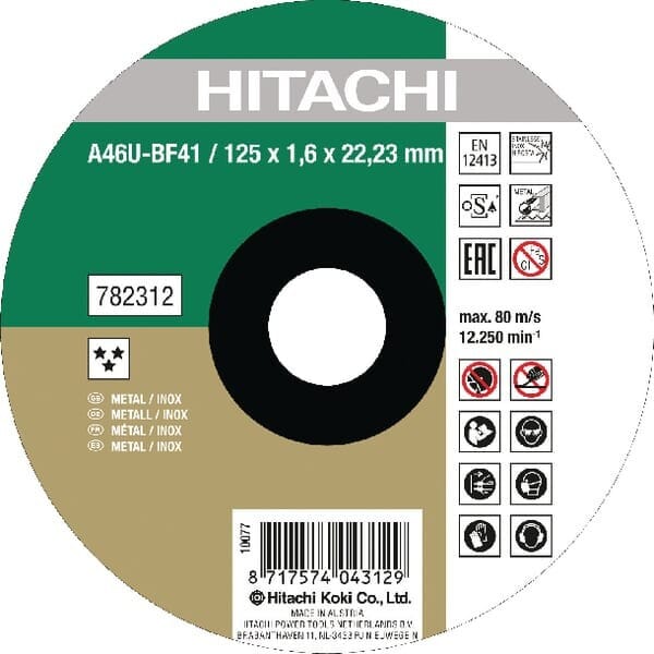 Trennscheibe Inox 125x1mm 10-tlg. Hikoki 782309