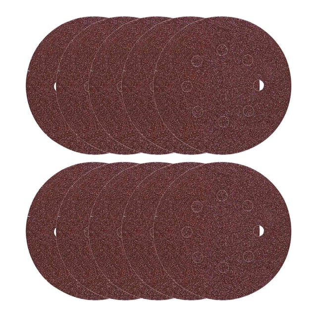 Hikoki Haft-schleifscheiben Holz, Metall 125mm 10 Stück, Schleifpapier, Schleifblätter, Klettscheiben, Tellerschleifer - Körnung:k. 80