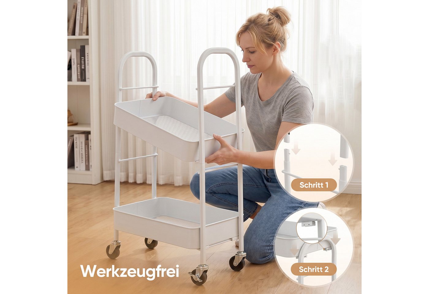 Sekey Rollwagen Servierwagen, Küchenwagen Aus Metall, 3 Etagen, Allzweckwagen Für Bad & Haushalt Bild 3