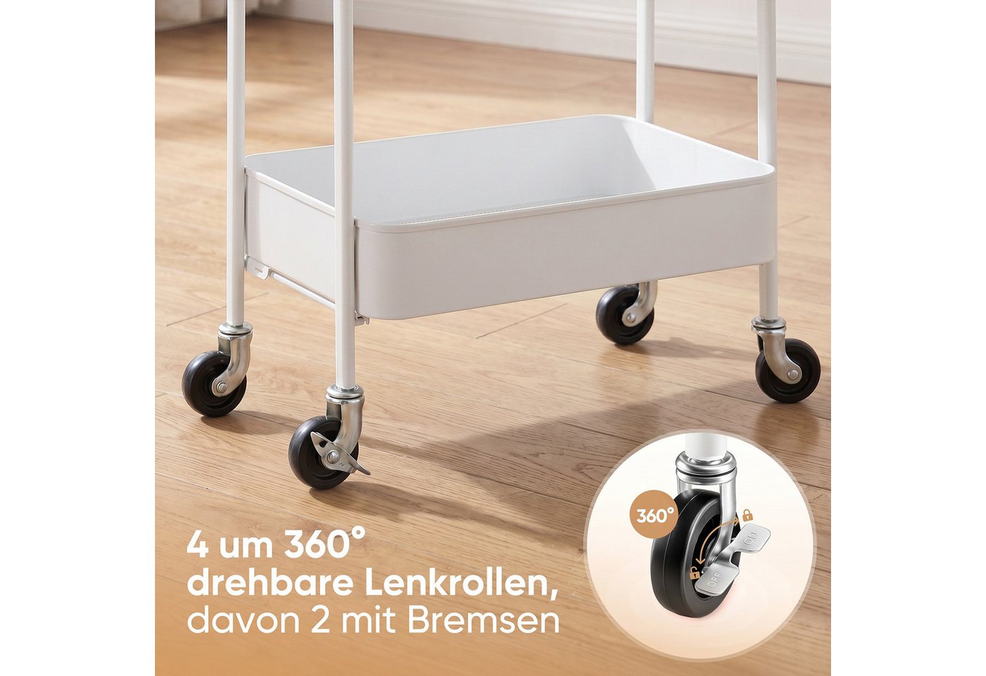 Sekey Rollwagen Servierwagen, Küchenwagen Aus Metall, 3 Etagen, Allzweckwagen Für Bad & Haushalt Bild 5