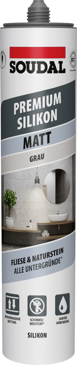Soudal Silikon Premium grau matt 300 ml