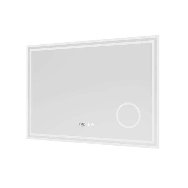 Aquabatos Badspiegel mit Beleuchtung LED Spiegel 100 x 70 cm Wandspiegel Badezimmerspiegel Antibeschlag Kaltweiß mit 3-Fach Vergrößerung Dimmbar