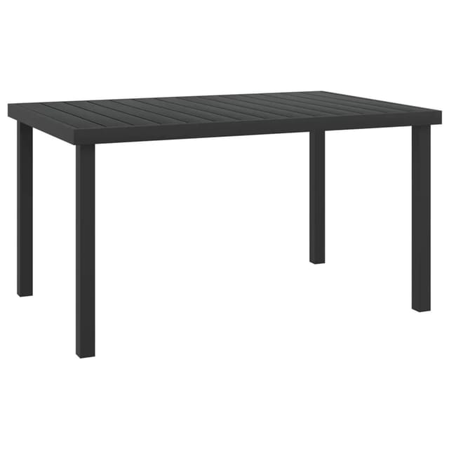 vidaXL Gartentisch Schwarz 140x90x74 cm Aluminium und WPC 312207