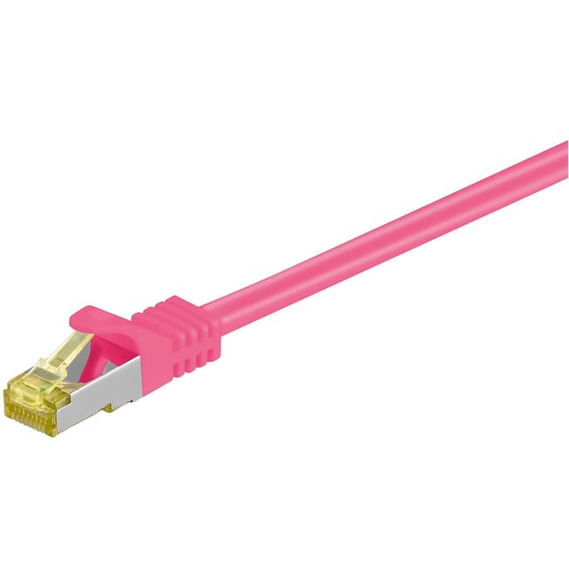 Pro RJ45 patch cord CAT 6A S/FTP (PiMF) 500 MHz with CAT 7 raw cable magenta - Rosa - 5m