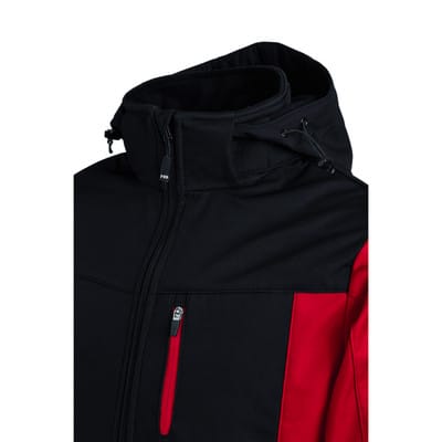 Wetter- und Kälteschutz-Softshelljacke JANNIK, rot/schwarz, Größe XL