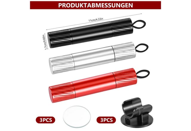 BlingBin Hammer 3 Stück Sicherheitshammer mit Gurtschneider-Notfall,Nothammer Auto (3er Set, 3-St., 9.2 * 3.2 * 2 cm), gefederter Fensterbrecher für Unterwasser & Land, für Auto & Bus