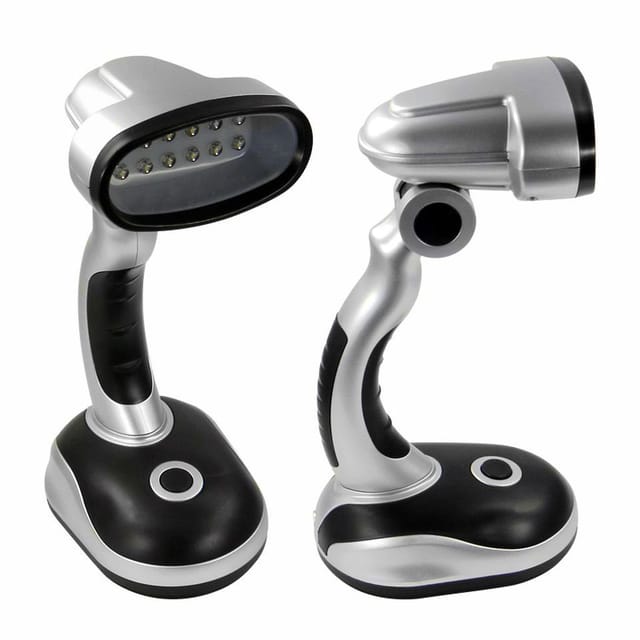 EAXUS Schreibtischlampe Tragbare Tischleuchte mit 12 LEDs Tischlampe, LED fest integriert, verstellbarer Lichtwinkel