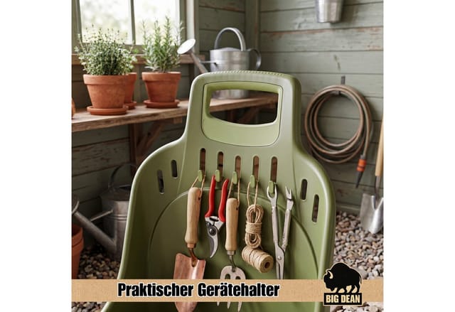 BigDean Transportkarren Gartentrolley Gartenwagen 50 Liter 60 kg Belastbar, (Packung, 1-St., Gartentrolley), 50L Volumen, 60kg Tragkraft, Wetterfest, UV-Beständig