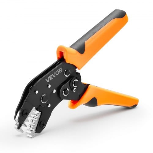 VEVOR Crimpzange Ratschenfunktion 0,25-4 mm², Kabelschuhzange mit Klaren Metrischen & AWG-Markierungen, Schnellverschluss, Presszange Einstellbarer Anpressdruck für Mehrere Anschlüsse