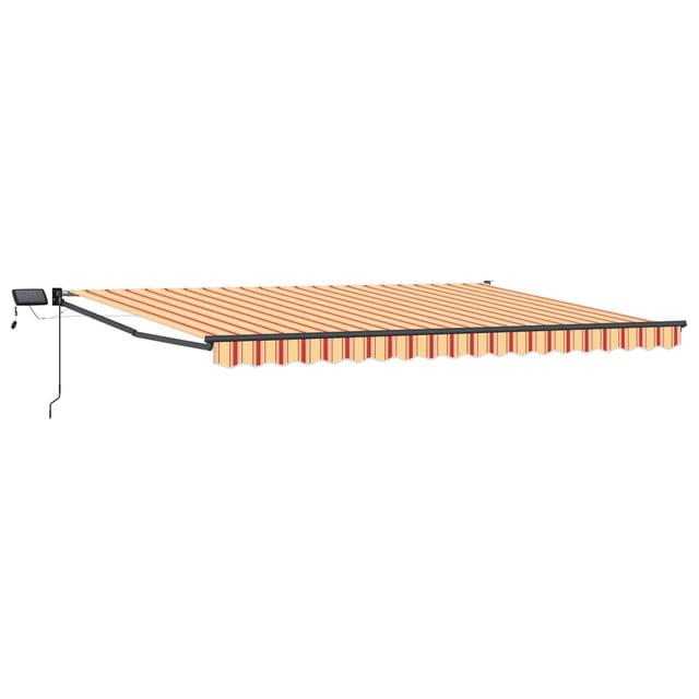 Vidaxl Retractable Awning With Solar And Led Multicolour 5 X 3 M