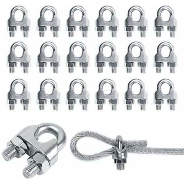 [niemals Verwendet] 20 Stück M3-kabelklemmen Aus Edelstahl, U-förmige Kabelklemmen Für Drahtseile, Stahlseile Und Stahlseile