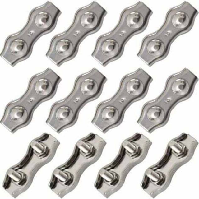 [niemals Verwendet] Doppelkabelklemme Aus Edelstahl, M2-seilverbinder, Kabelklemme Für 1,5 Mm Stahlseil, 12 Stück