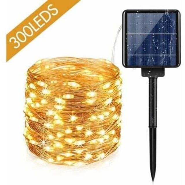[niemals Verwendet] 10 M Lange Solar-lichterkette Für Den Außenbereich Mit 100 Leds Und 8 Leuchtmodi, Wasserdicht, Für Garten, Terrasse, Balkon, Hof, Haus, Weihnachtsbaum, Hochzeit Und Party