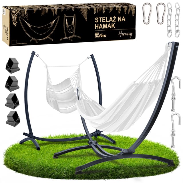 Hängemattengestell, Schaukel, Gartenständer, Metall, Brasilianischer Stuhl, 2-in-1