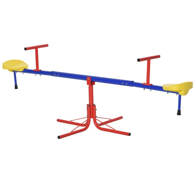 Altalena Doppel-drehlaufgitter Aus Metall Und Pp Für Kinder Von 3-8 Jahren, 182 X 77 X 63 Cm, Mehrfarbig