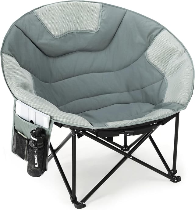 Tragbarer Campingstuhl, Leichter Klappstuhl, Outdoor-stuhl, Angelstuhl Mit Tragetasche, Max. Belastbarkeit 150 Kg – Grau