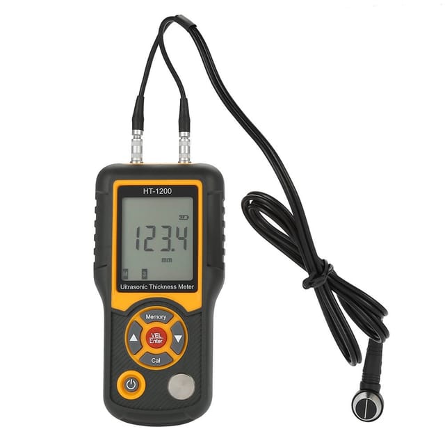 Digitales Ultraschall-dickenmessgerät Ht-1200 Mit Lcd-display, Geeignet Zur Messung Der Dicke Von Metall, Kunststoff, Keramik Und Glas, Messbereich 3–225 Mm, Auflösung 0,1 Mm