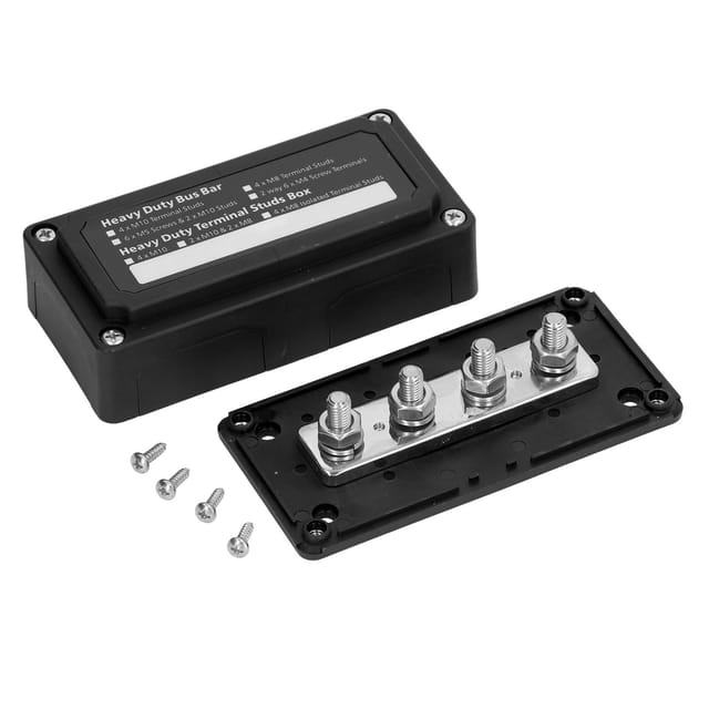 48v 300a Gleichstromverteilerblock Mit M8-schraubklemmen, Schwarze Sammelschiene Für Auto Und Boot