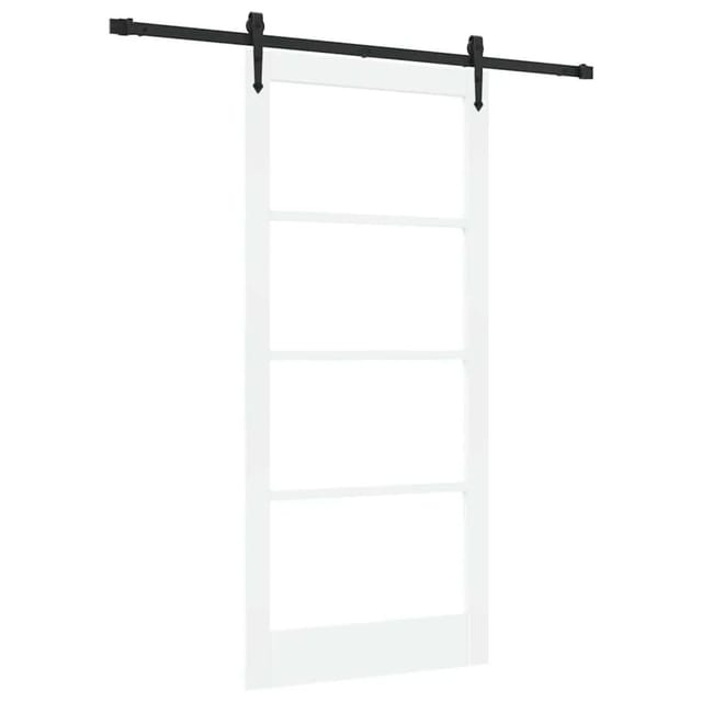 Vidaxl Sliding Door White 93 X 202 Cm Solid Pine Wood And Glass