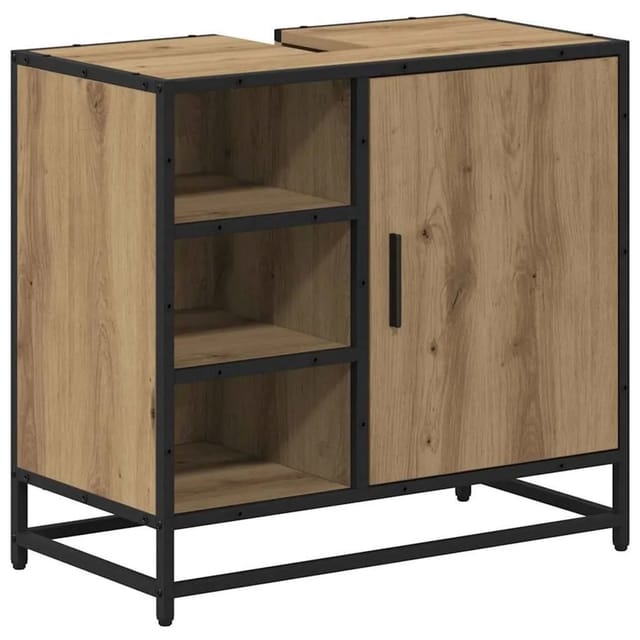 Badezimmerschrank Artisan-eiche 65 X 33 X 60 Cm Holzwerkstoff Vidaxl