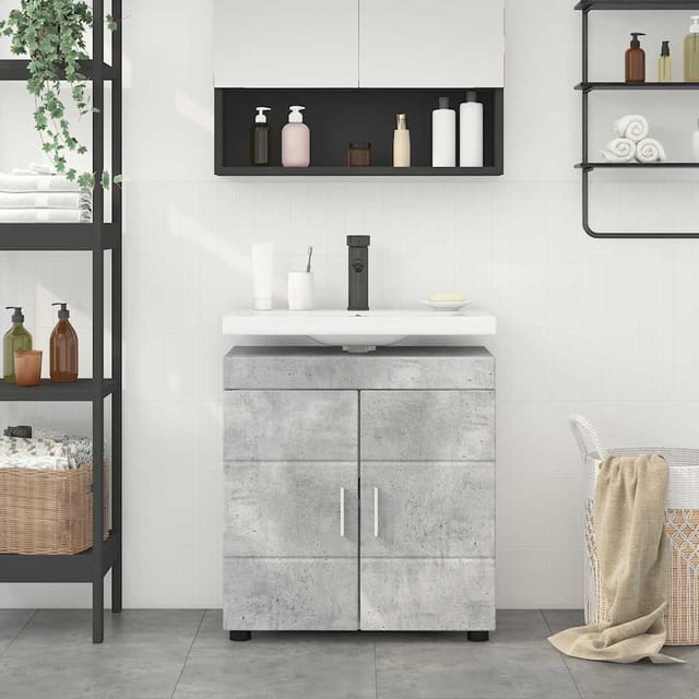 Badezimmerschrank-set Tulum Beton Grau 60 X 34 X 63 Cm Vidaxl
