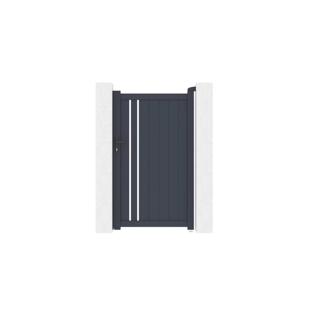 Casanoov Tor Giona 100x180cm & 2 Eifel Pfosten H.190cm Grau