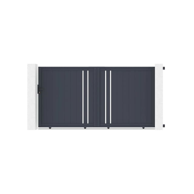 Casanoov Schiebetor Giona 300x180cm Aluminium & Tor 100x180cm Grau