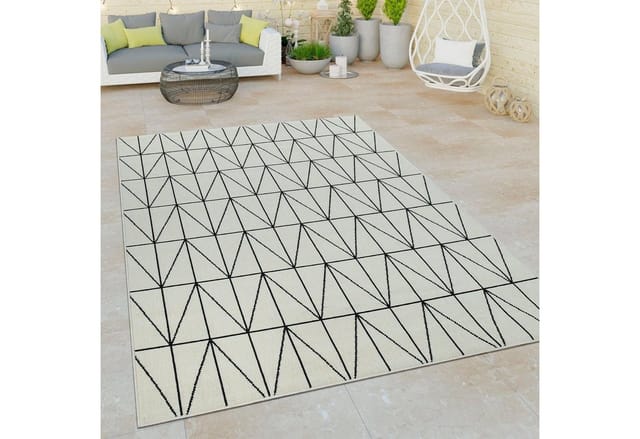 Paco Home Teppich Brugge 224, rechteckig, Höhe: 4 mm, Flachgewebe, modernes gemetrisches Muster, In- und Outdoor geeignet