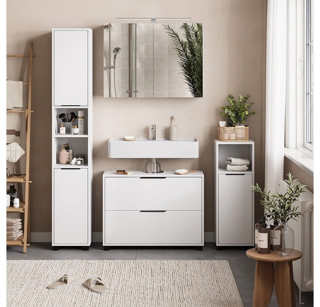 Vicco Badmöbel-Set Alina, Weiß, 4 Teile, (4-St., 4er Set)