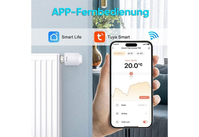 Salcar Heizkörperthermostat Smartes WiFi Heizungsthermostat, (1 St)