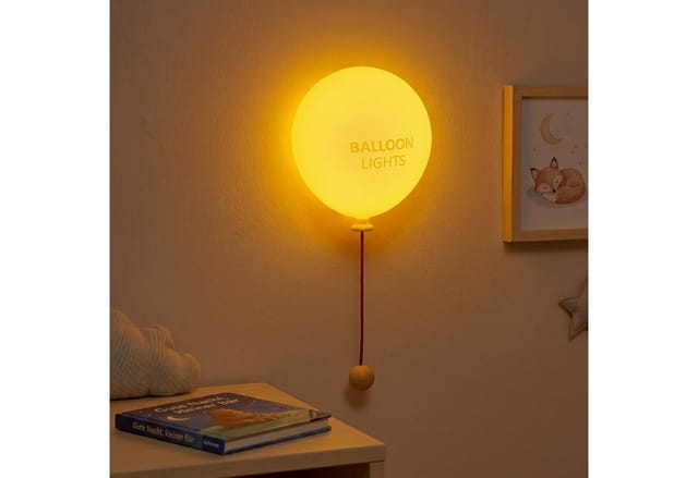 ANYSUN LED Nachtlicht Kinder Silikon Ballon Nachtlampe mit Zugschalter und 1200 mAh Akku, LED fest integriert, Warmweiß, dimmbar, selbstklebend für Kinderzimmer