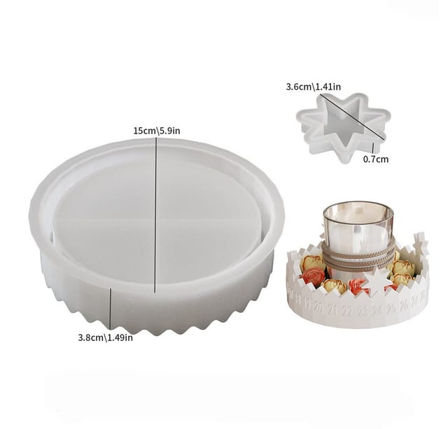Bextsrack Modellierwerkzeug Gießformen Weihnachten Adventskalender,Silikon Adventskranz Stern, (2 St), für die DIY Duftkerzenherstellung