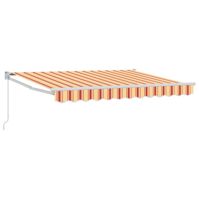 Vidaxl Retractable Awning Yellow, Orange And White 3.5 X 2 M