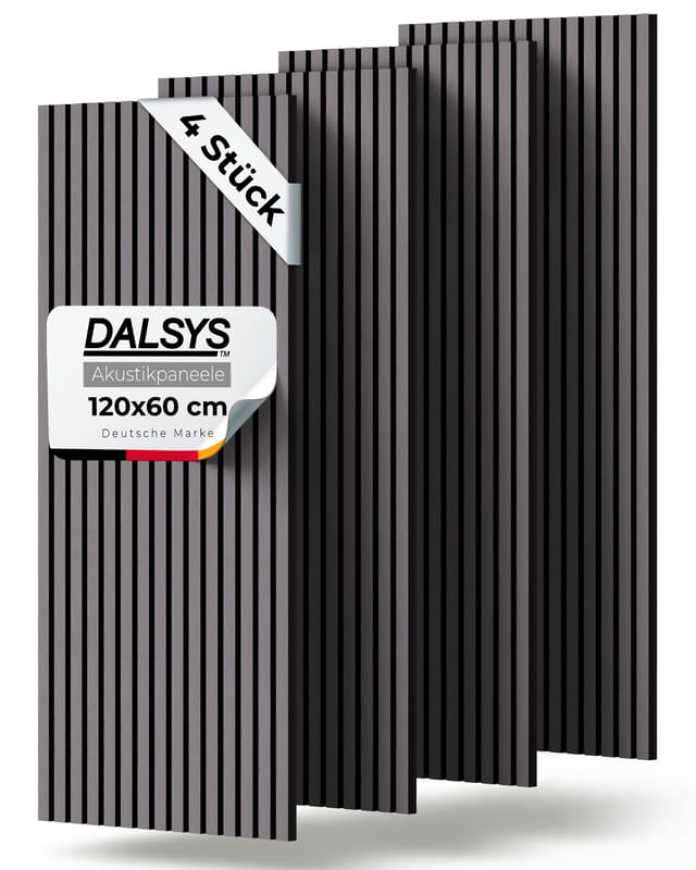 Dalsys Akustikpaneel - 120x60cm. 4 Stück Grau