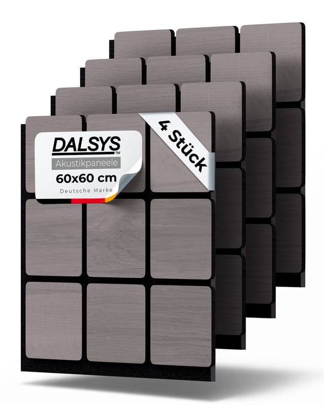 Dalsys Akustikpaneel Quadrate - 60x60cm 4 Stück Grau