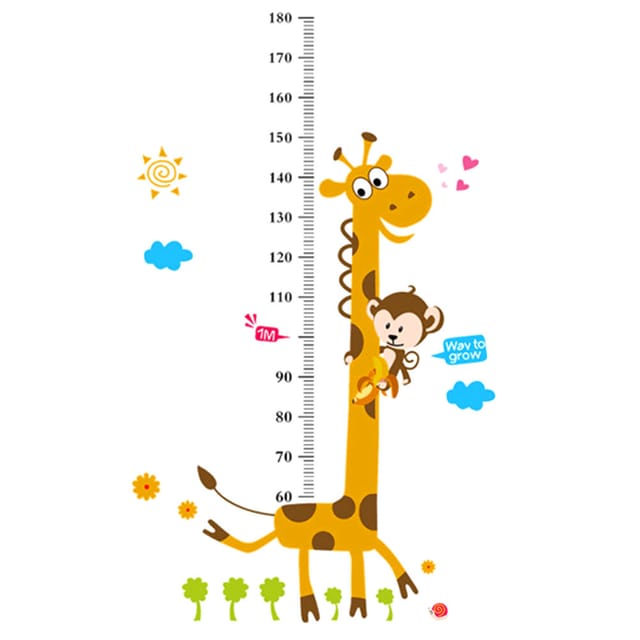 4 Stücke Giraffe Kinder Höhe Messen Abnehmbare Wandaufkleber Für Kinderzimmer Kindergarten