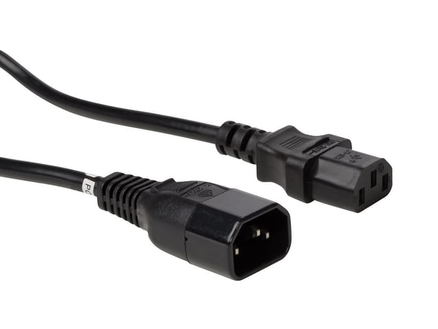 Netzkabel - Schwarz - C14 + C13 - 1.8 M - H05vv-f 3g1.00 Mm²