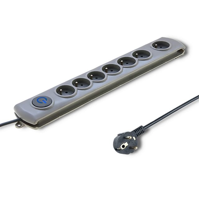 Qoltec Quick Switch Überspannungsschutz-steckdosenleiste 8 Steckdosen 1,8 M Grau