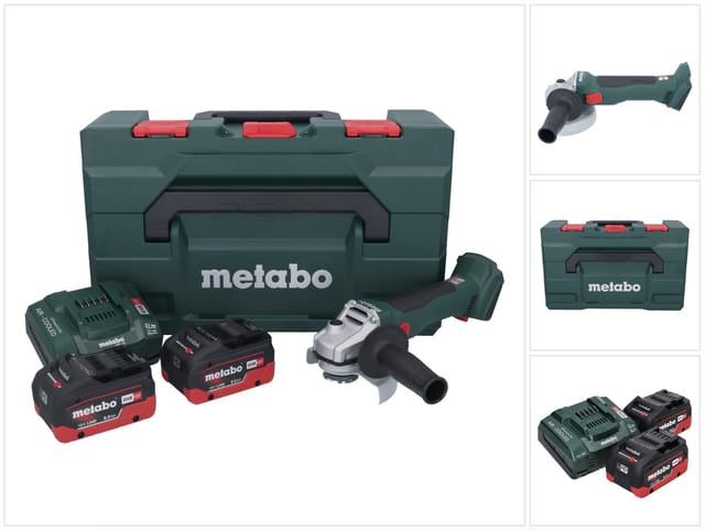 Metabo W 18 L Bl 9-125 Akku Winkelschleifer 18 V 125 Mm Brushless + 2x Akku 8,0 Ah + Ladegerät + Metabox