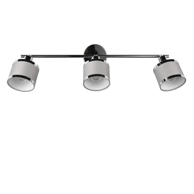 Deckenstrahler Arosa 3-flammig Mit Stoffschirmen Grau, Breite 80cm