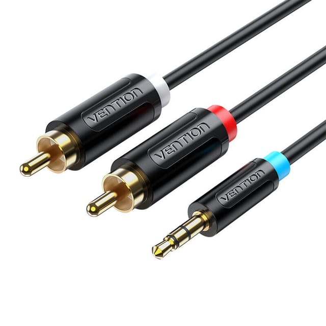 Vention - Kabel Stereo Bclbg/ Klinke 3,5 Männlich -- 2x Rca Männlich/ 1,5m/ Schwarz