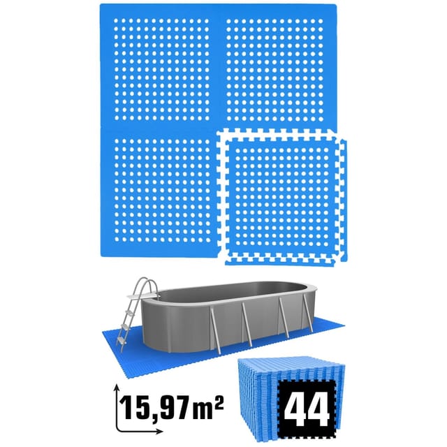 eyepower Poolmatte 62 x 62 cm 44er Set Blau