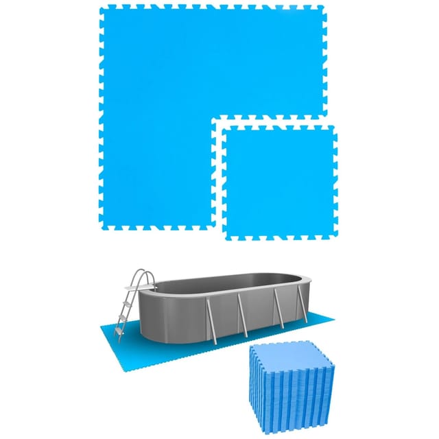 eyepower Poolunterlage 50 x 50 cm 48er Set Blau