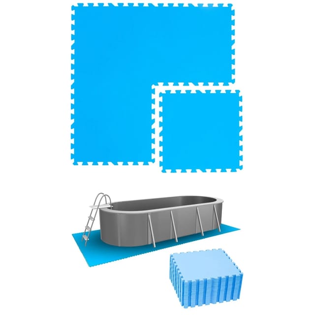 eyepower Poolunterlage 50 x 50 cm 24er Set Blau