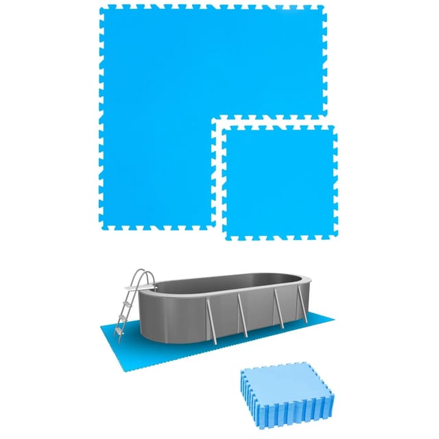 eyepower Poolunterlage 50 x 50 cm 16er Set Blau