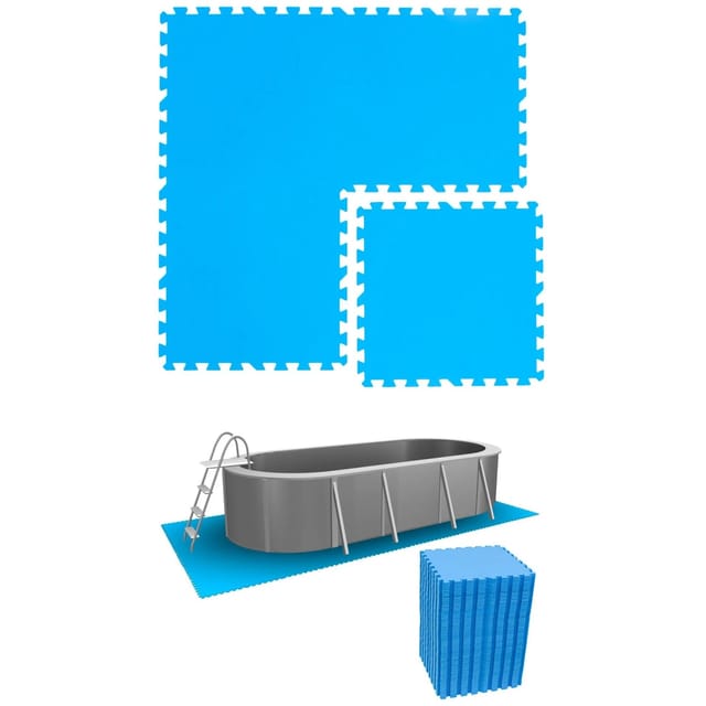 eyepower Poolunterlage 50 x 50 cm 68er Set Blau