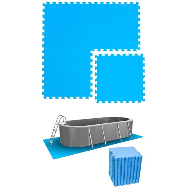 eyepower Poolunterlage 50 x 50 cm 56er Set Blau