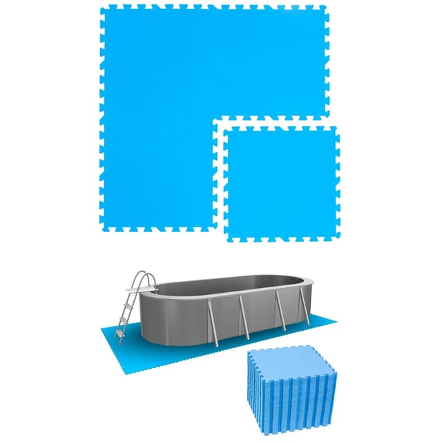 eyepower Poolunterlage 50 x 50 cm 40er Set Blau