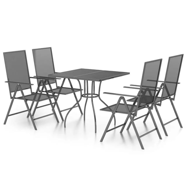 vidaXL 5-tlg Garten-Essgruppe Anthrazit Stahl Modell 2